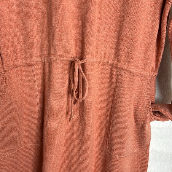 Pure J JILL Red Clay Heather Coral Waist Drawstring midi sweater dress size L - Picture 5 of 12
